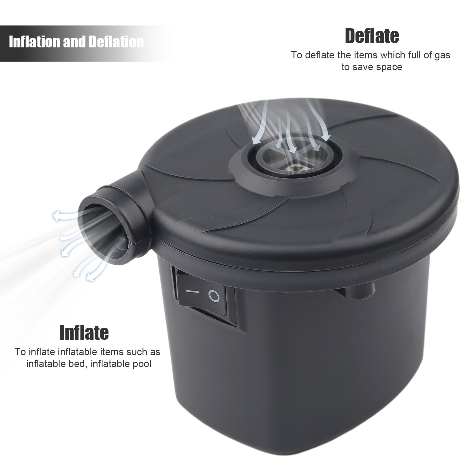 Airkoul Household Electric Air Pump Pump Inflator Deflator Cushions,Black