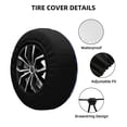 thumbnail image 4 of Rv Spare Tire Cover 14 inch - Black Cats And Flowers Tire Covers for Trailers, Adjustable Camper Spare Tire Cover, 4 of 7