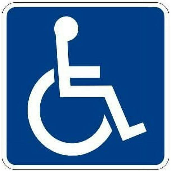 5 Pack - Handicap Access ADA Sticker Vinyl Decal - Full Color Printed - (Size: 4" Color: Blue/White) - for Windows, Walls, Bumpers, Laptop, Lockers, etc.