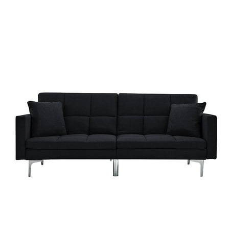 Modern Plush Tufted Linen Split back Living Room Futon, Sofa for Small Space (Best Living Room Pc)