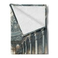 thumbnail image 2 of Ambesonne Art Nouveau Fleece Throw Blanket Panorama of a Pool Hall 60"x80" Pale Taupe Blue Grey, 2 of 5