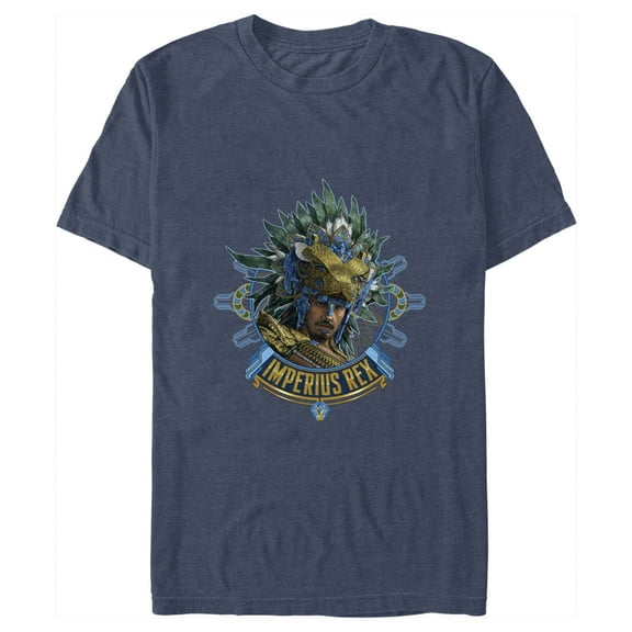 Men's Marvel Black Panther Wakanda Forever Imperius Rex Helmet T-Shirt
