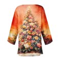 thumbnail image 4 of Women's Casual and Fashionable Christmas Printed Lightweight Mid-Length Jacket Cardigan, for Spring and Fall Wear,Orange,L, 4 of 7