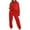 Red, variant on AOOCHASLIY Women Suits Women's Fall and Winter European and American Women's Casual Fashion Thickened Velvet Long Sleeved Sweater Trousers Two-piece Suit
