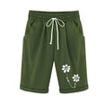 thumbnail image 4 of Puntoco pantalones cortos de verano para mujer, moda 2024, pantalones cortos informales con estampado de cinco puntos de verano para mujer, pantalones cortos de lino y algodón de talla grande, 4 of 6