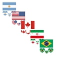 thumbnail image 1 of YWIYIUD 5PCS 2.36x2.36 Inch Portable PatrioticFlags Face Stickers Durable World Flag Face and Body Stickers Multicultural Travel Luggage Aviation Stickers for Football Competition Sports Event, 1 of 8