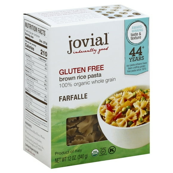 Jovial Foods, Riz Brun Biologique (Pâtes Farfalle, 12 Oz) Lot de 3