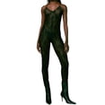 thumbnail image 4 of KelaJuan Women Night Romper Lingerie, Sleepwear Sleeveless Off Shoulder Sleeping Lace Long Romper, 4 of 8