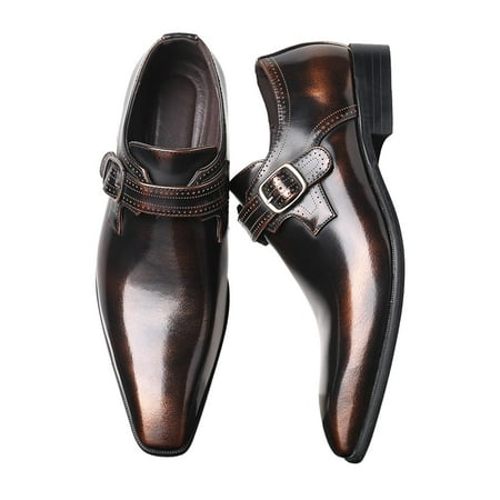 HaiMao Men s Business Shoes Clearance Casual Dress Oxfords formal Lace-Up Shoes for office  Parties  and Daily Wear Yellow 7.5(40)