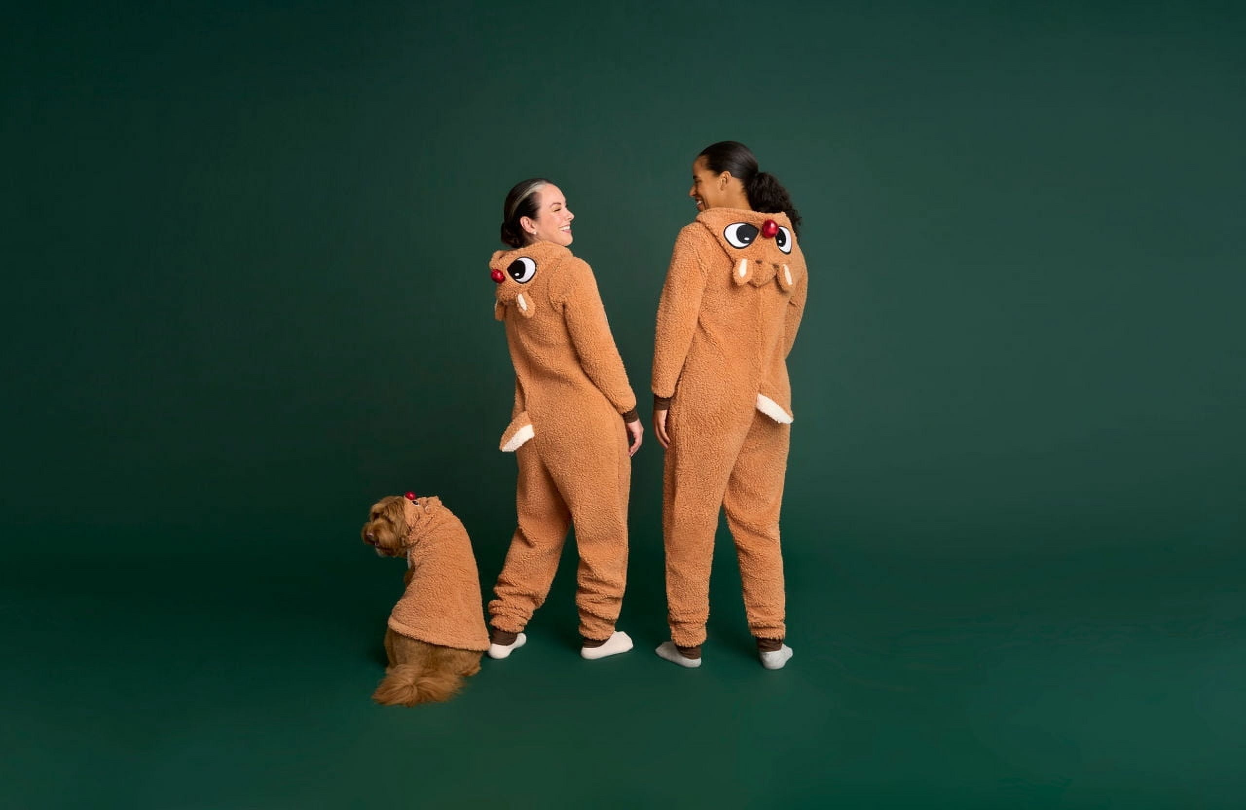 Rudolph Kids Christmas Matching Family Pajamas Union Suit, Sizes 4-12