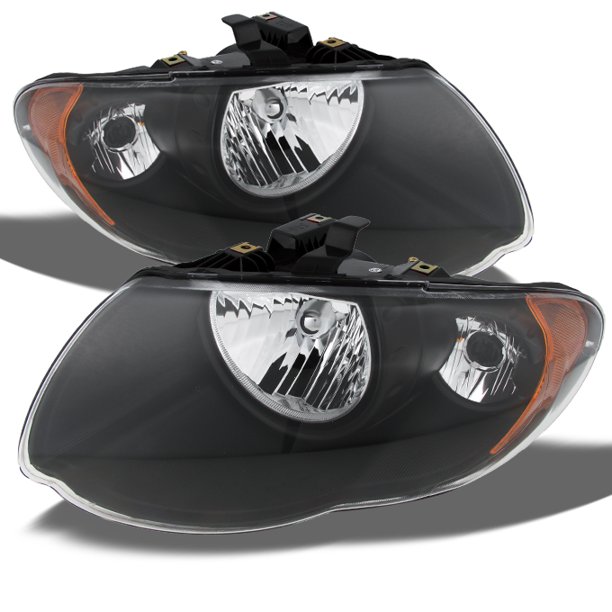 Fit 2005 2006 2007 Chrysler Town & Country Headlights Replacement Black