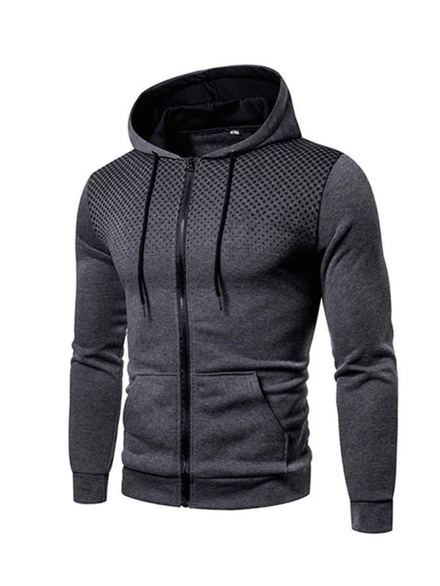 Men's Winter Loose Hoodies Sweatshirt Plush Jacket Hoodie Tops Outerwear
