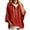 Red, variant on 3/4 Sleeve Hoodie Sweatshirts for Women, Oversized Half Zip Drawstring Casual Solid Color Loose Pullover Tops for Everyday Loungewear