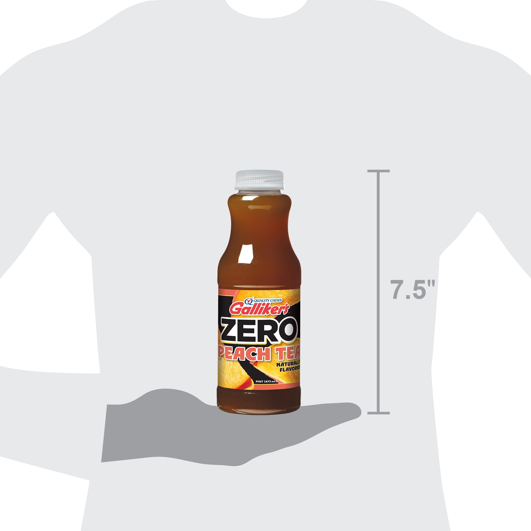 Galliker's Naturally Caffeinated Peach Zero Calorie Iced Tea Pint