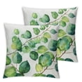 thumbnail image 2 of Nawypu Spring Eucalyptus Leaves Pillow Covers Set of 2 Watercolor Green Plants Decorative Throw Pillow Cases Soft Square Cushion Covers for Sofa Couch Car Bedroom Home Decor White, 2 of 6