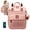 pink, variant on Diaper Bag Backpack, Waterproof with Pacifier Case for Stroller Baby Bag Gray