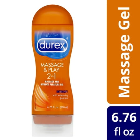 Durex Massage and Play 2-in-1 Massage and Intimate Water Based Gel Lubricant, Guarana - 6.76 fl