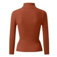thumbnail image 4 of Afdoent Women's Turtleneck Sweater Ribbed Pullover Elegant Plain Knitted Long Sleeve Tops Slim Fit Autumn Winter Soft Pullover Sweaters Vintage Clothes, 4 of 4
