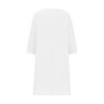 thumbnail image 4 of AOOCHASLIY Ladies' Holiday Dress Women's Plus Size Shirt Dress Casual Loose Solid Color Seven Split Sleeve Round Neck Long Dresses, 4 of 4