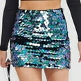 thumbnail image 2 of TAIAOJING Sequin Skirts - Shiny Sequined Holiday Mini Skirt Mini Party Glitter Skirts, 2 of 3