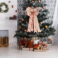 thumbnail image 2 of Outdoor Christmas Decorations Large Christmas Bow Thanksgiving Decoration Double Layer Linen Bow Christmas Tree Ornament Snowflake And Maple Leaf Bow Christmas Tree Decorations, 2 of 9