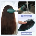 thumbnail image 2 of 1 cepillo para el pelo, cepillo para desenredar para mujeres y hombres, cepillo para el pelo para cabello liso, rizado, largo, corto, grueso, fino, seco, verde oscuro, plástico, 2 of 7