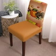 thumbnail image 2 of Dining Chair Slipcover, Thanksgiving Autumn Turkey Grape Pumpkin Maple Leaves Stretch Kitchen Chair Covers Removable Parsons Chair Protector Covers for Dining Room Banquet Party, Set of 4, 2 of 6