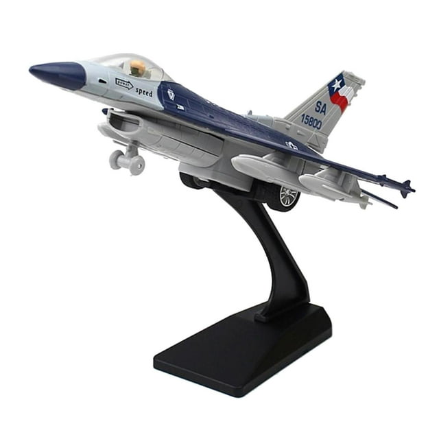 Guardoinrt 1/2/3/5 1:100 Avion de Chasse F-16 Modèle en Alliage Moulé sous Pression avec Support Bleu 1 Pce