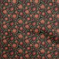 thumbnail image 1 of oneOone Cotton Silk Black Fabric Asian Suzani Quilting Supplies Print Sewing Fabric By The Yard 42 Inch Wide, 1 of 5