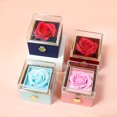 thumbnail image 4 of Caja de regalo de joyería con forma de rosa para el día de San Valentín, caja de jabón acrílico con forma de flor, caja para collar y colgante con anillo de color, 4 of 6
