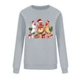 thumbnail image 5 of Oksale Christmas Chickens Sweatshirt for Women Xmas Holiday Sweatshirts Loose Long Sleeve Pullover for Family Gray S, 5 of 7