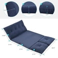 thumbnail image 3 of Adjustable Fabric Folding Chaise Lounge Sofa Floor Couch and Gaming Lazy Sofa, Navy Blue, 3 of 7