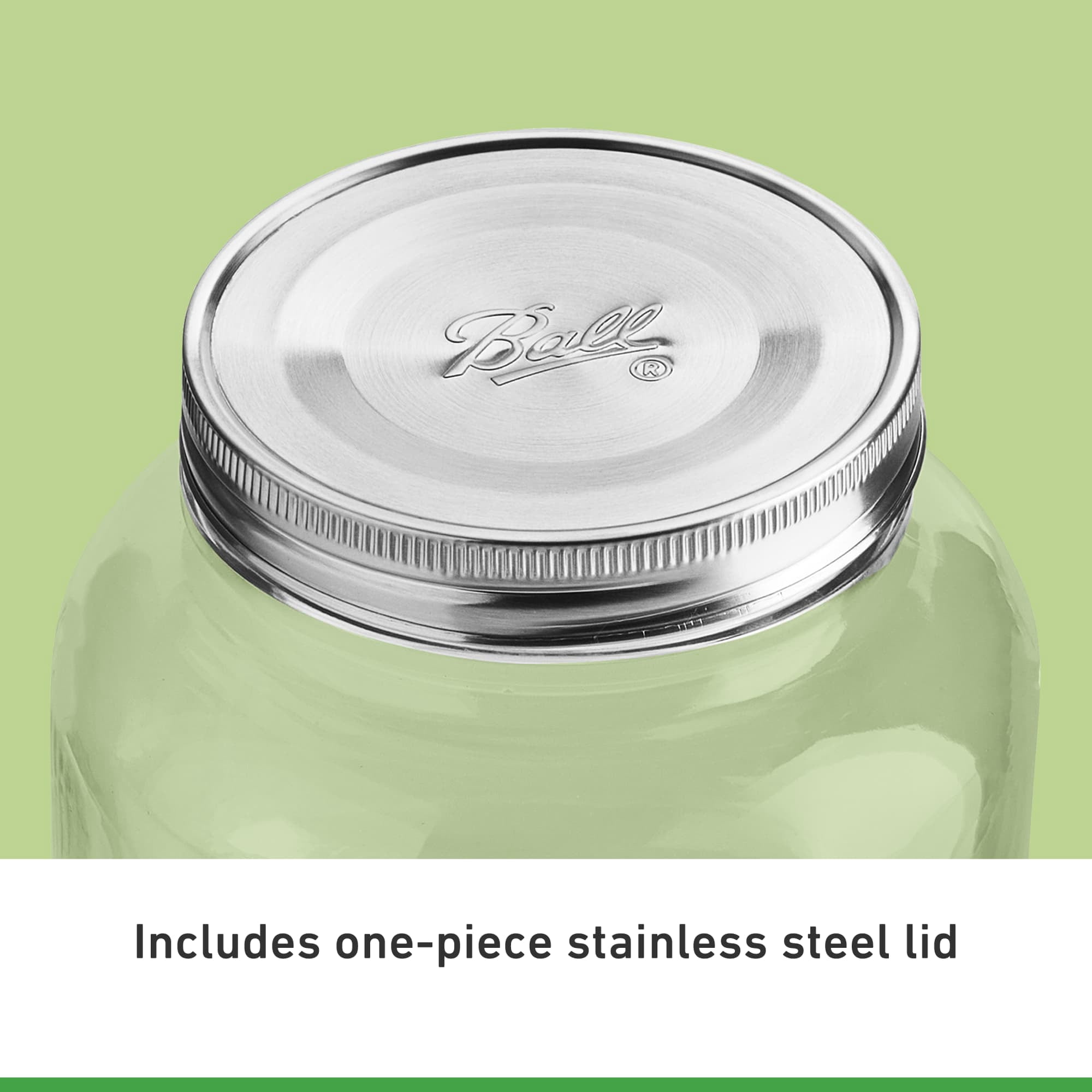 (2 pack) Ball Half Gallon Deco Jar w/ Stainless Steel Lid, 1 Count