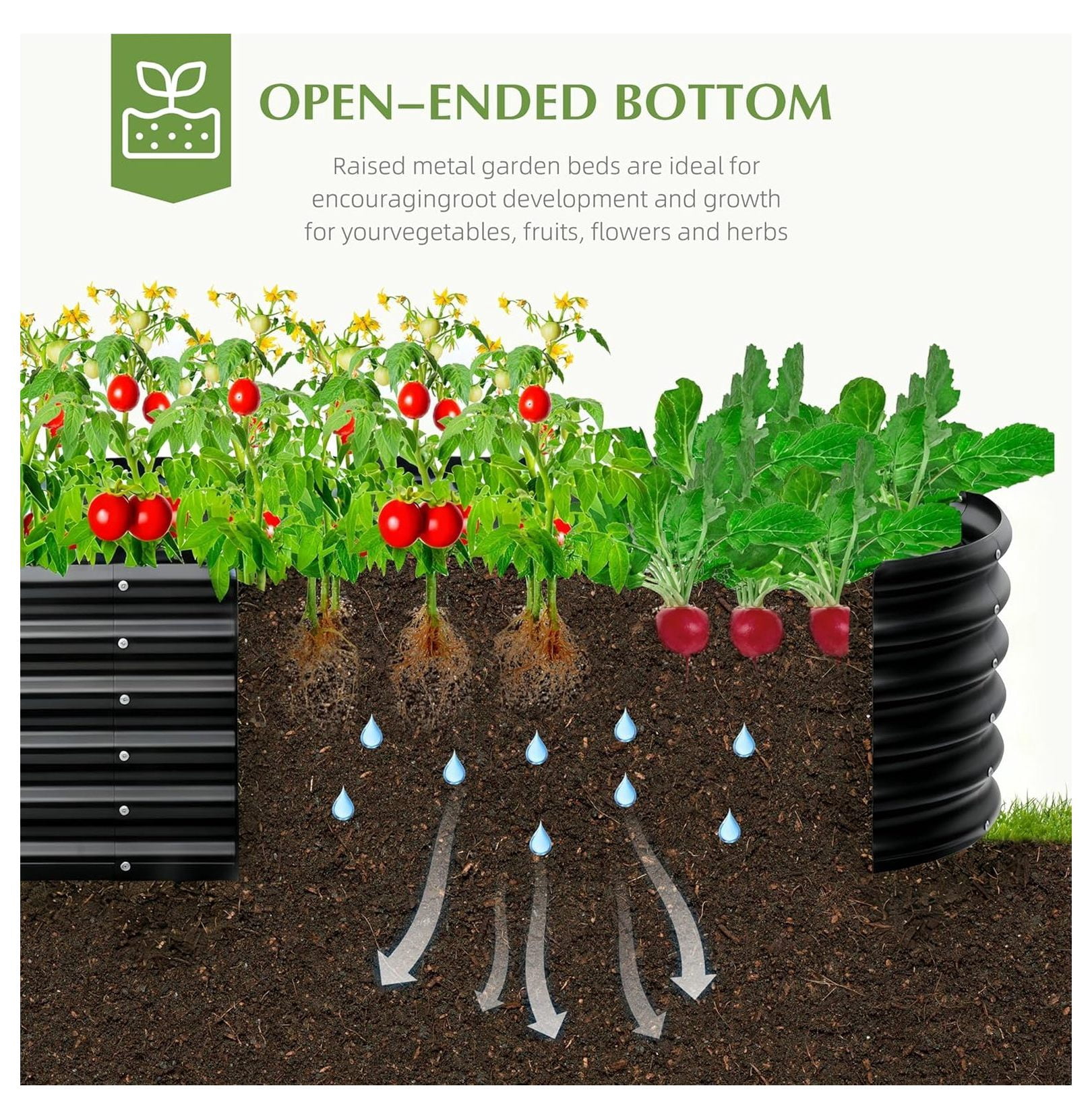 Galvanized Raised Garden Bed, Outdoor Planter Bed, Metal Planter Box for Gardening and Planting,8x2x1.5ft, Light Green