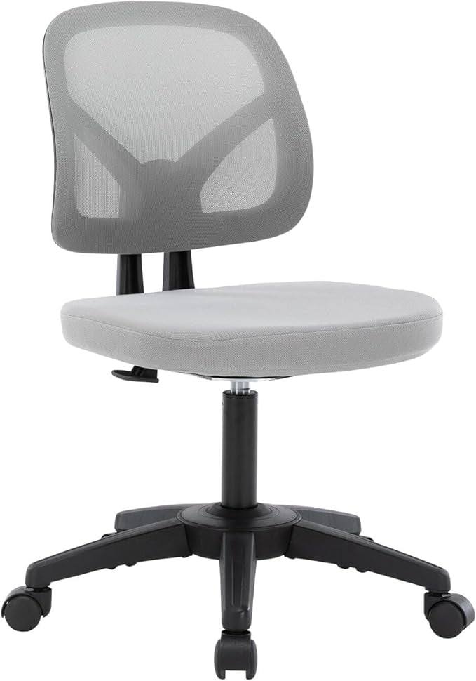 Low-Back Home Office Task Chair, Adjustable Height Armless Executive ...