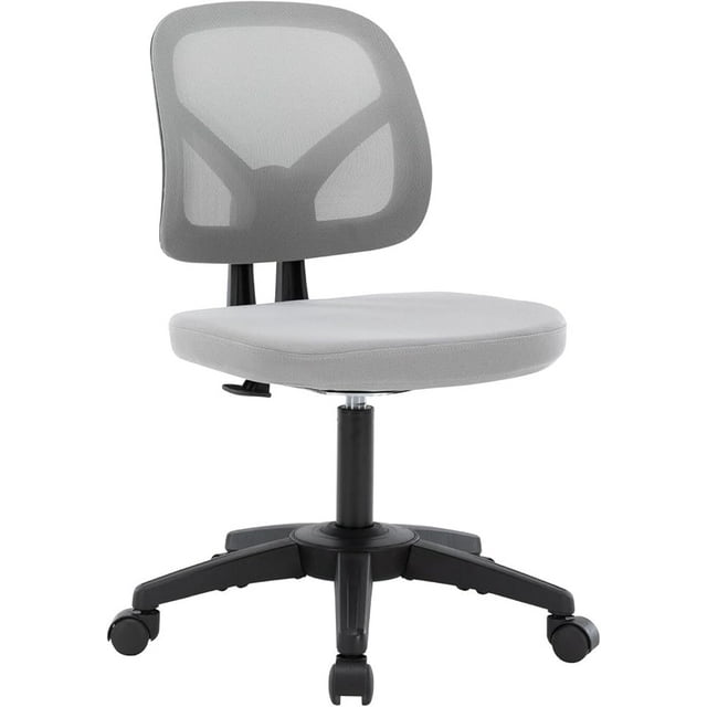 Low-Back Home Office Task Chair, Adjustable Height Armless Executive Computer Desk Chair with Swivel Casters for Working Studying Gaming