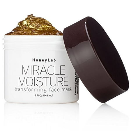 Honeylab Miracle Moisture Honey Facial Mask for wrinkles and fine lines with Manuka Honey, Propolis, Witch Hazel. Firms the look of sagging skin. Large 5oz