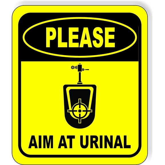 Please AIM AT URINAL funny toilet bathroom Aluminum Composite Outdoor Sign