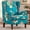 Teal Cyan, variant on Peispie Modern Accent Chair with Retro Wood Legs, Comfy Upholstered Floral Design Single Sofa Chair, Floral Bird