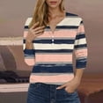 thumbnail image 2 of Blusas para las Mujeres Casual Impreso 3/4 Manga V Cuello Botones, Ligero Estante de Imitación para el Uso Diario Del Hogar, 2 of 9