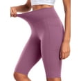 thumbnail image 5 of Cadmus 4 Pack Biker Yoga Shorts 12" Inseam with Pockets for Women,High Waisted Athletic Running Workout Gym Shorts, 5 of 10