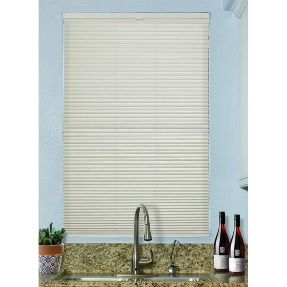 BlindsAvenue Cordless Top Down/Bottom Up Light Filtering Cellular Honeycomb Shade, 9/16" Single Cell, Winter White, Size: 32" W x 48" H
