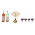 thumbnail image 2 of TISHITA 13pcs 1/12 Dollhouse Goblet Rack Miniatures Handmade Room Decor Parts Golden, 2 of 8