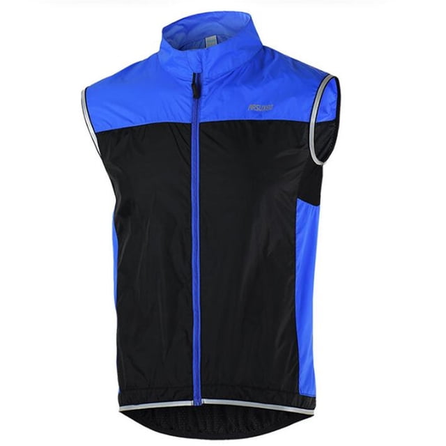 BKER Men's Cycling Running Jacket Bike Windbreaker Vest Reflective Lightweight Windproof Coat
