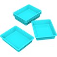 thumbnail image 1 of Storex Plateau de Rangement Plat, Format Lettre, 10 x 13 x 3 Pouces, Turquoise, Lot de 5, 1 of 1