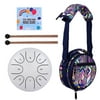 Muslady Steel Tongue Drum 5.5 Inches 8 Notes C Key Tank Drum Percussion Instrument with Drumsticks Carry Bag for Adults Children Music Beginners