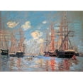 thumbnail image 2 of Monet, Claude 14x11 Black Ornate Wood Framed with Double Matting Museum Art Print Titled - Seascape The Port Of Amsterdam 1874, 2 of 4