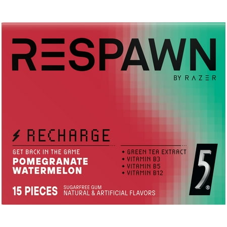 Respawn Pomegranate Watermelon Sugar Free Chewing Gum- 15 Sticks