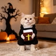 thumbnail image 5 of Pet Pastor Costume for Cats Dogs, Holiday Cos Outfit with Hood, Easy Wear Take Off Cute Photo Prop for Home Party Holiday, 5 of 6
