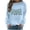 Blue, variant on Womens Long Sleeve Sweatshirt MAMA Letter Print Design Soft Fabric Relaxed Silhouette for Daily Lounge Brown S